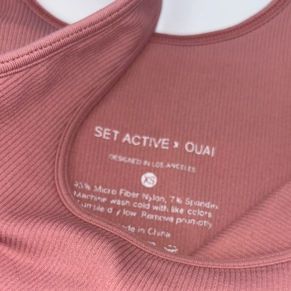 OUAI Ribbed Dusty Rose Top - Picture 2 of 12